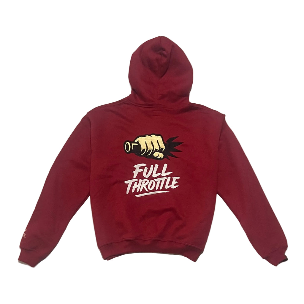 Full Throttel oversized Hoodie Weinrot