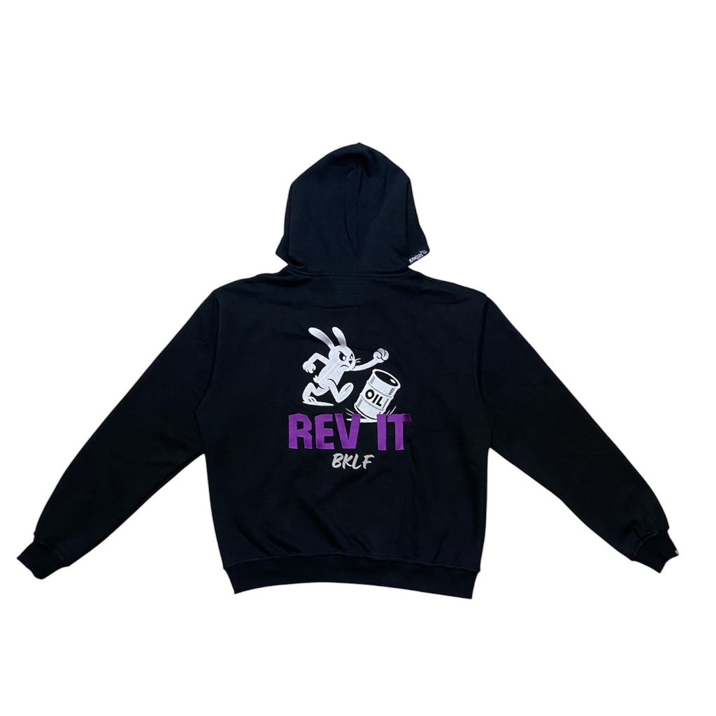 Rabbit´s Fuel Purple  oversized Hoodie Schwarz