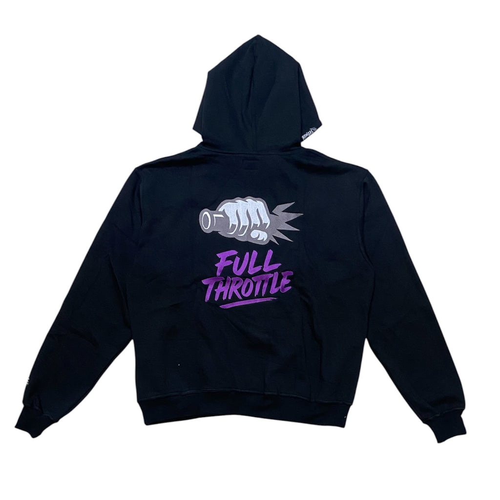 Full Throttel Purple oversized Hoodie Schwarz