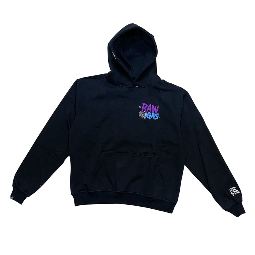 Full Throttel Purple oversized Hoodie Schwarz